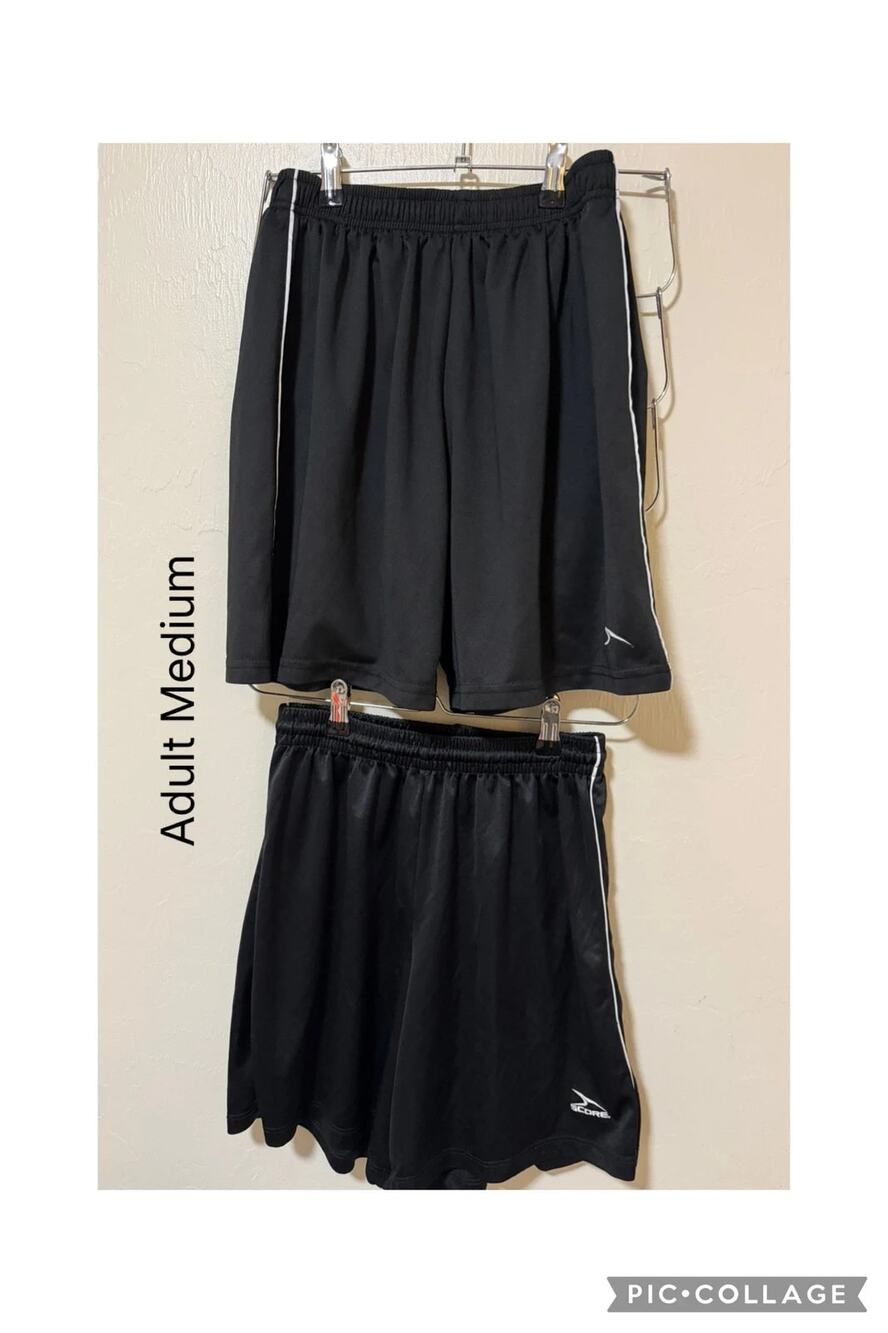 Men's Score Sports Soccer Athletic Shorts 2-Pack Lot Size Adult Medium AM Black